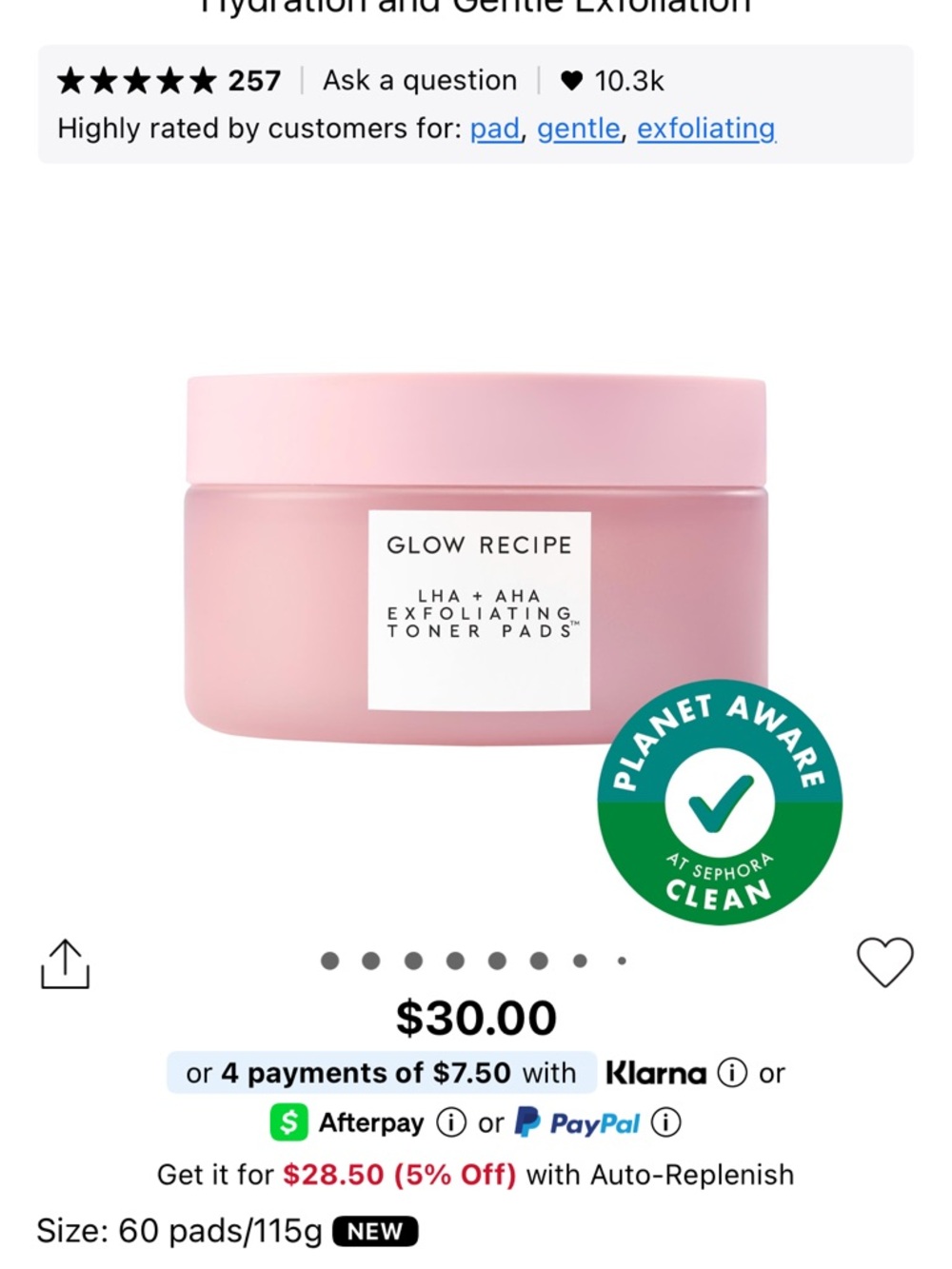 Glow Recipe Pink Exfoliating Toner Pads